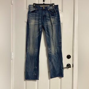 T8a- KENTUCKY Medium Blue Straight Leg Denim Jeans